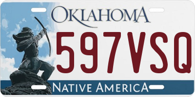 OK license plate 597VSQ