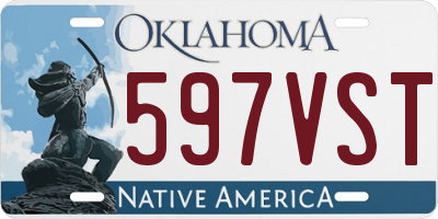 OK license plate 597VST