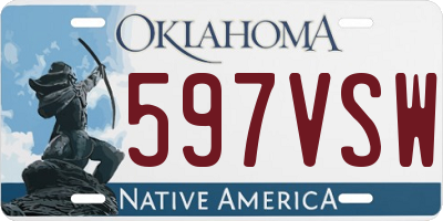 OK license plate 597VSW