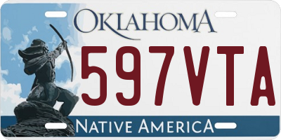 OK license plate 597VTA