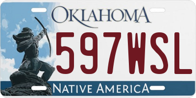OK license plate 597WSL