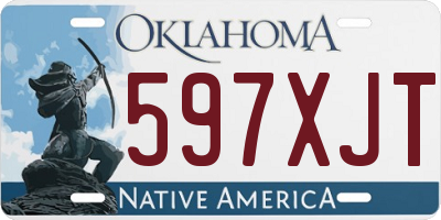 OK license plate 597XJT