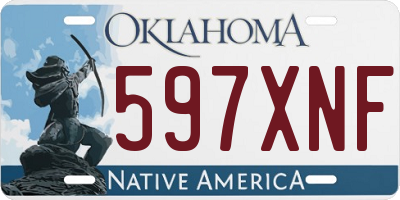 OK license plate 597XNF