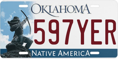 OK license plate 597YER