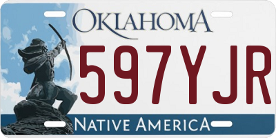 OK license plate 597YJR