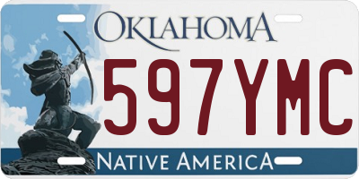OK license plate 597YMC