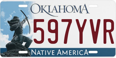 OK license plate 597YVR