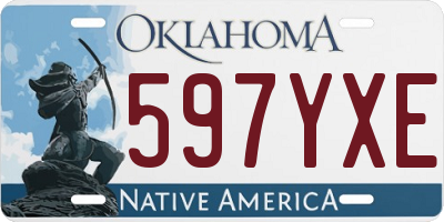 OK license plate 597YXE