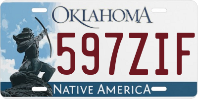 OK license plate 597ZIF