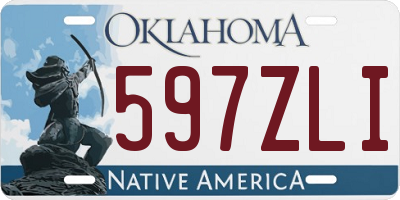 OK license plate 597ZLI