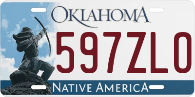 OK license plate 597ZLO