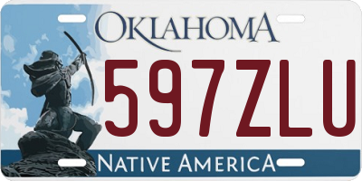 OK license plate 597ZLU