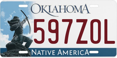 OK license plate 597ZOL