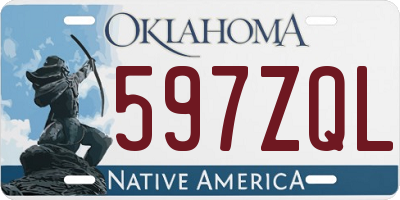 OK license plate 597ZQL