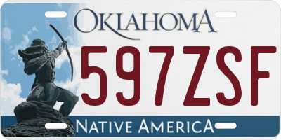 OK license plate 597ZSF