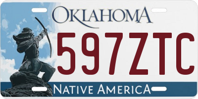 OK license plate 597ZTC