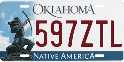 OK license plate 597ZTL