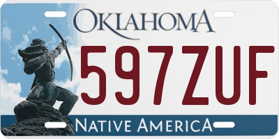 OK license plate 597ZUF