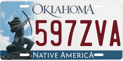 OK license plate 597ZVA