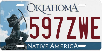 OK license plate 597ZWE