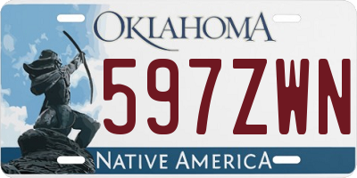 OK license plate 597ZWN
