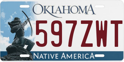OK license plate 597ZWT