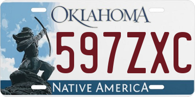 OK license plate 597ZXC