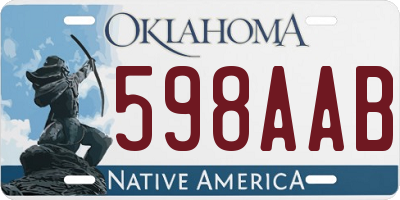 OK license plate 598AAB