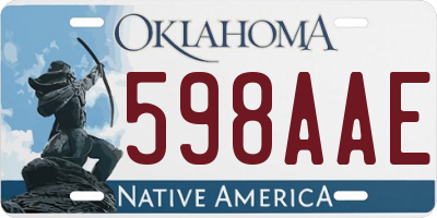 OK license plate 598AAE