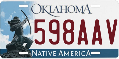 OK license plate 598AAV