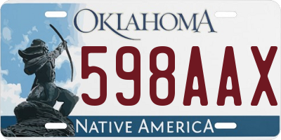 OK license plate 598AAX