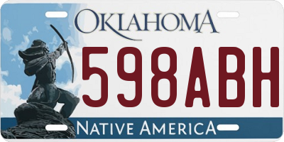 OK license plate 598ABH