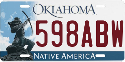 OK license plate 598ABW