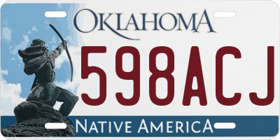 OK license plate 598ACJ
