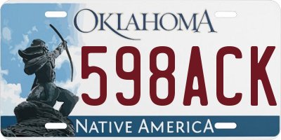 OK license plate 598ACK