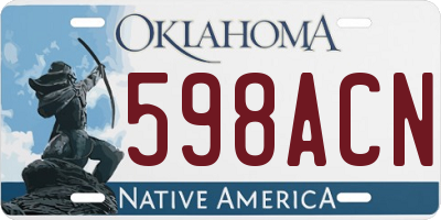 OK license plate 598ACN