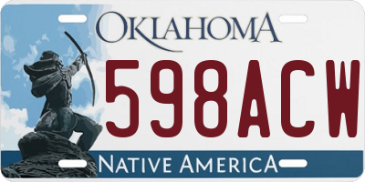 OK license plate 598ACW