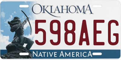 OK license plate 598AEG