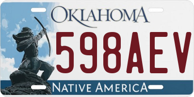 OK license plate 598AEV