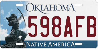OK license plate 598AFB