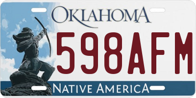 OK license plate 598AFM