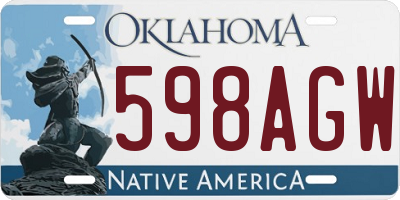 OK license plate 598AGW