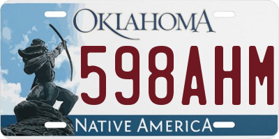 OK license plate 598AHM