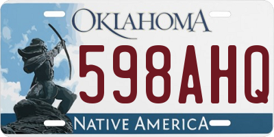 OK license plate 598AHQ