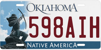OK license plate 598AIH