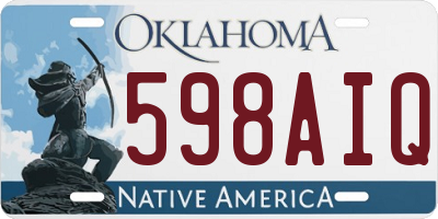 OK license plate 598AIQ