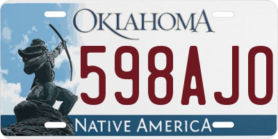 OK license plate 598AJO