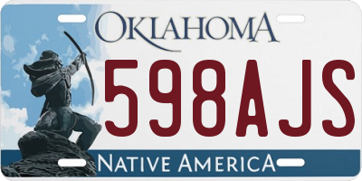 OK license plate 598AJS