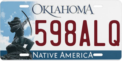 OK license plate 598ALQ