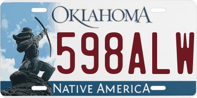 OK license plate 598ALW